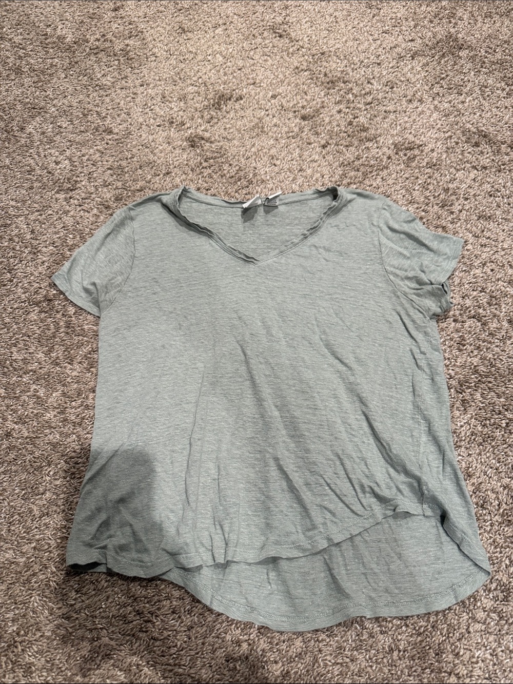 Light Green Linen Short Sleeve Top